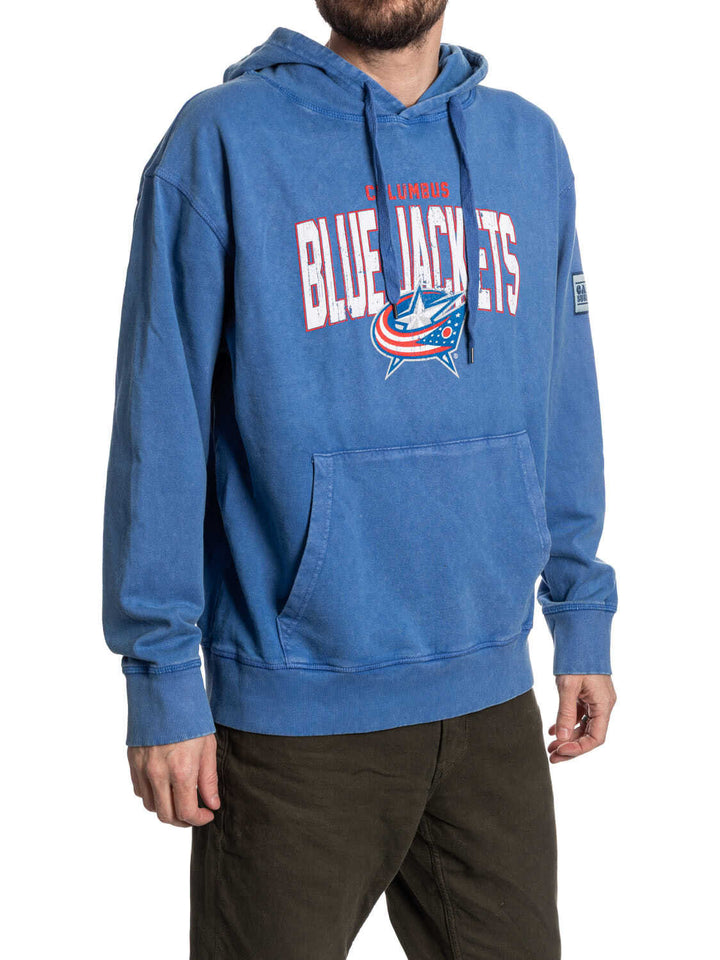 Official NHL licensed Columbus Blue Jackets Unisex Acid Wash Hoodie