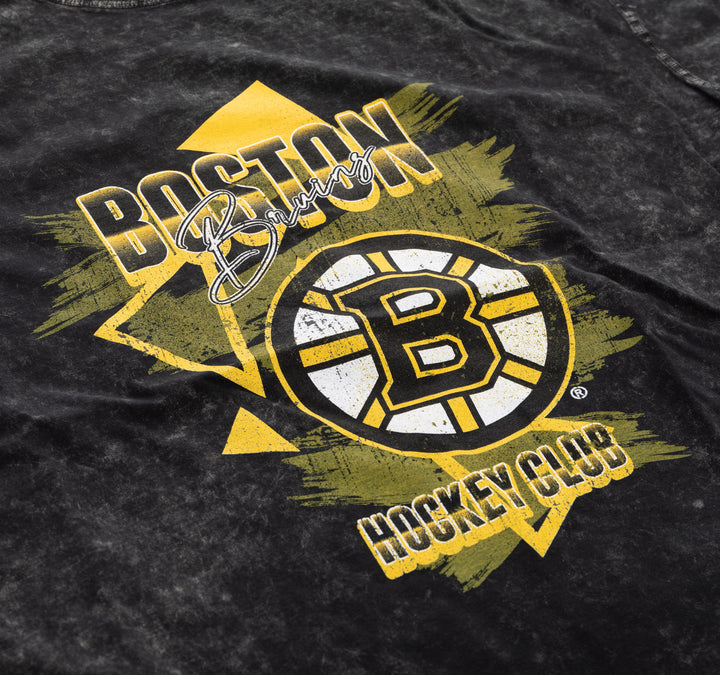 Retro Boston Bruins Oversized Drop Shoulder Vintage Crewneck Short Sleeve T-Shirt