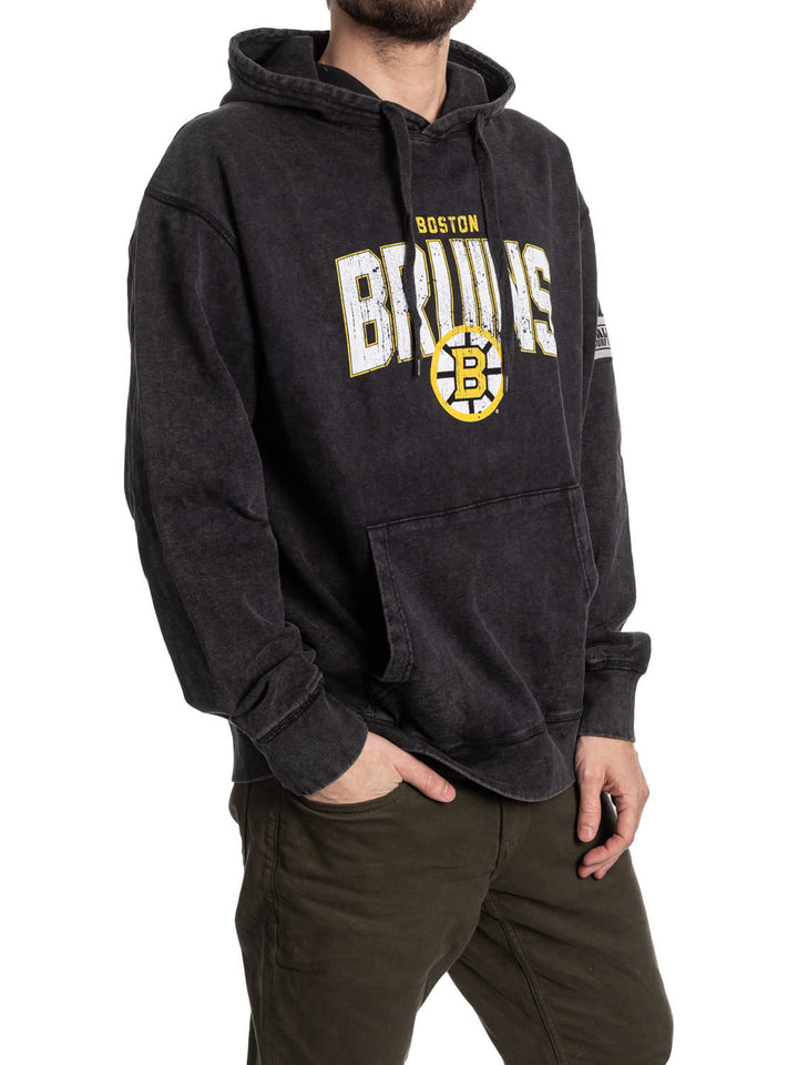 Official NHL licensed Boston Bruins Unisex Acid Wash Hoodie