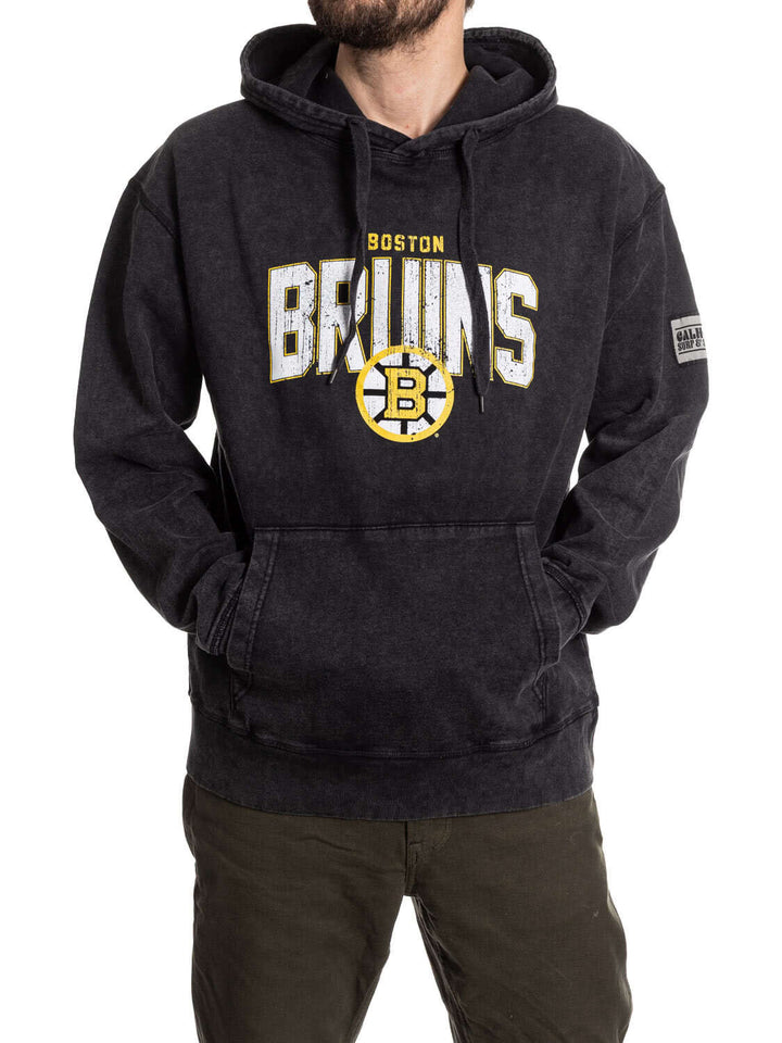 Official NHL licensed Boston Bruins Unisex Acid Wash Hoodie