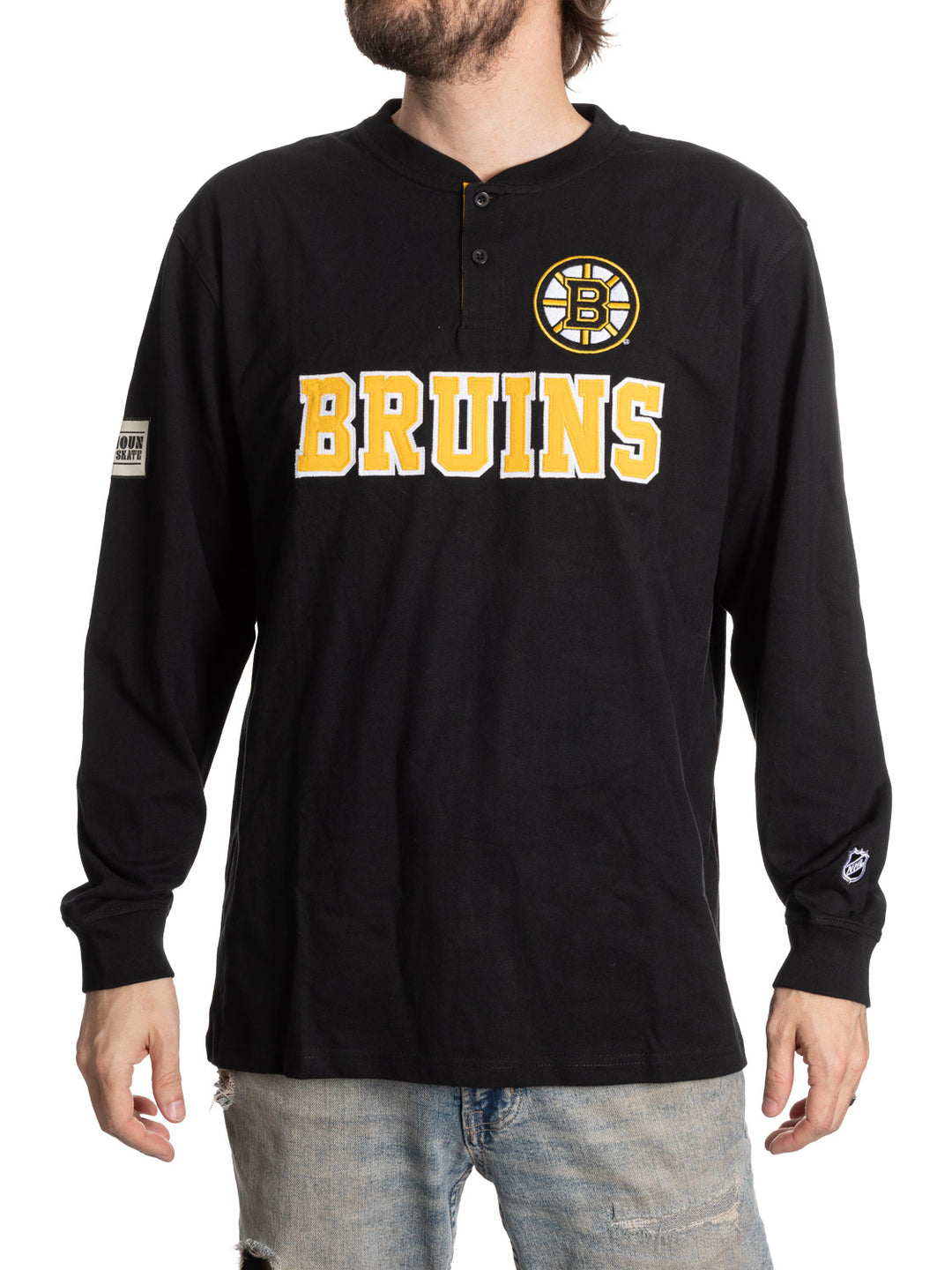 boston bruins gear Boston Bruins Long Sleeve Henley S