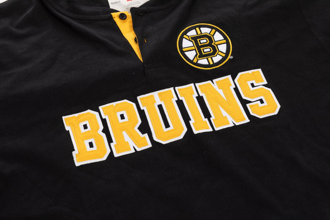Official Licensed NHL Boston Bruins Long Sleeve Henley--Presale