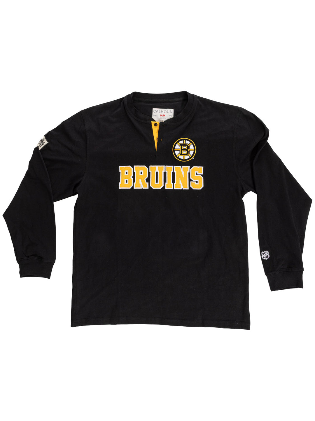 Official Licensed NHL Boston Bruins Long Sleeve Henley--Presale