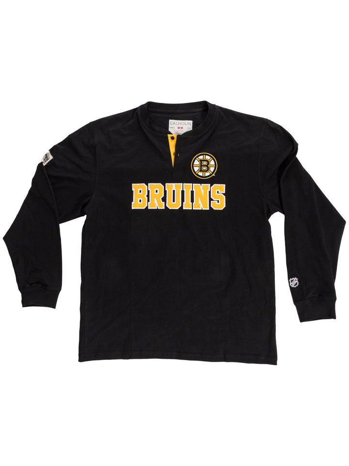 Official Licensed NHL Boston Bruins Long Sleeve Henley--Presale