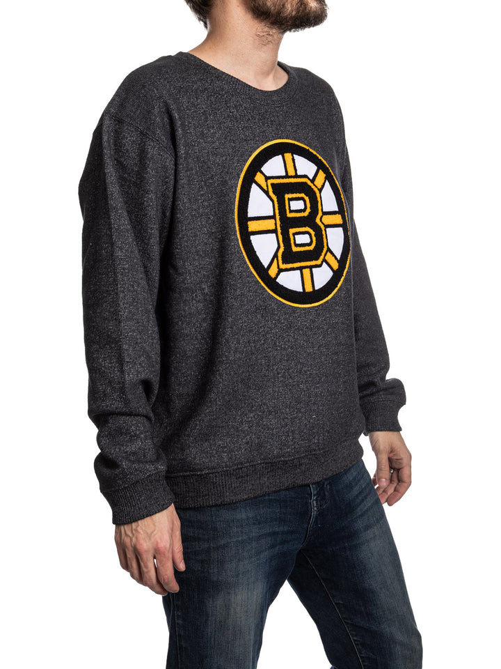 Boston Bruins NHL Unisex Cabin Crew Neck Sweater with Chenille logo