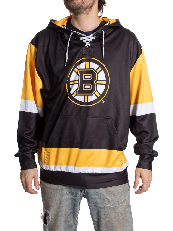Official NHL Licensed Boston Bruins Hockey Lace Hoodie