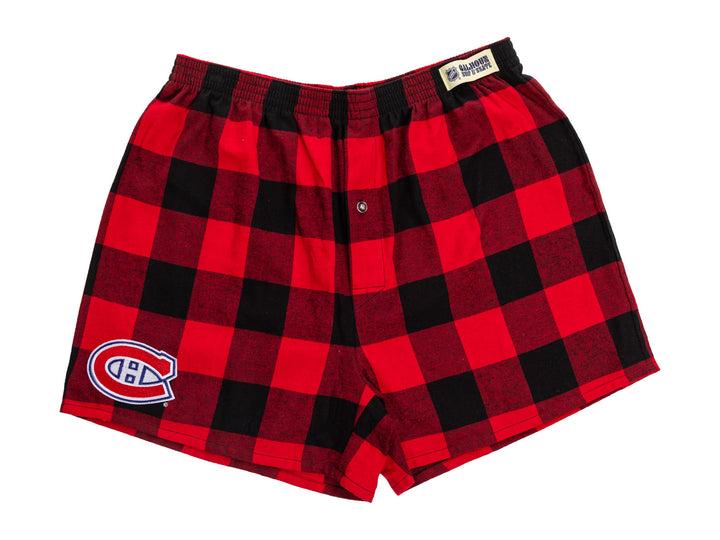 NHL Licensed Montreal Canadiens Buffalo Plaid Flannel Boxers -2pack