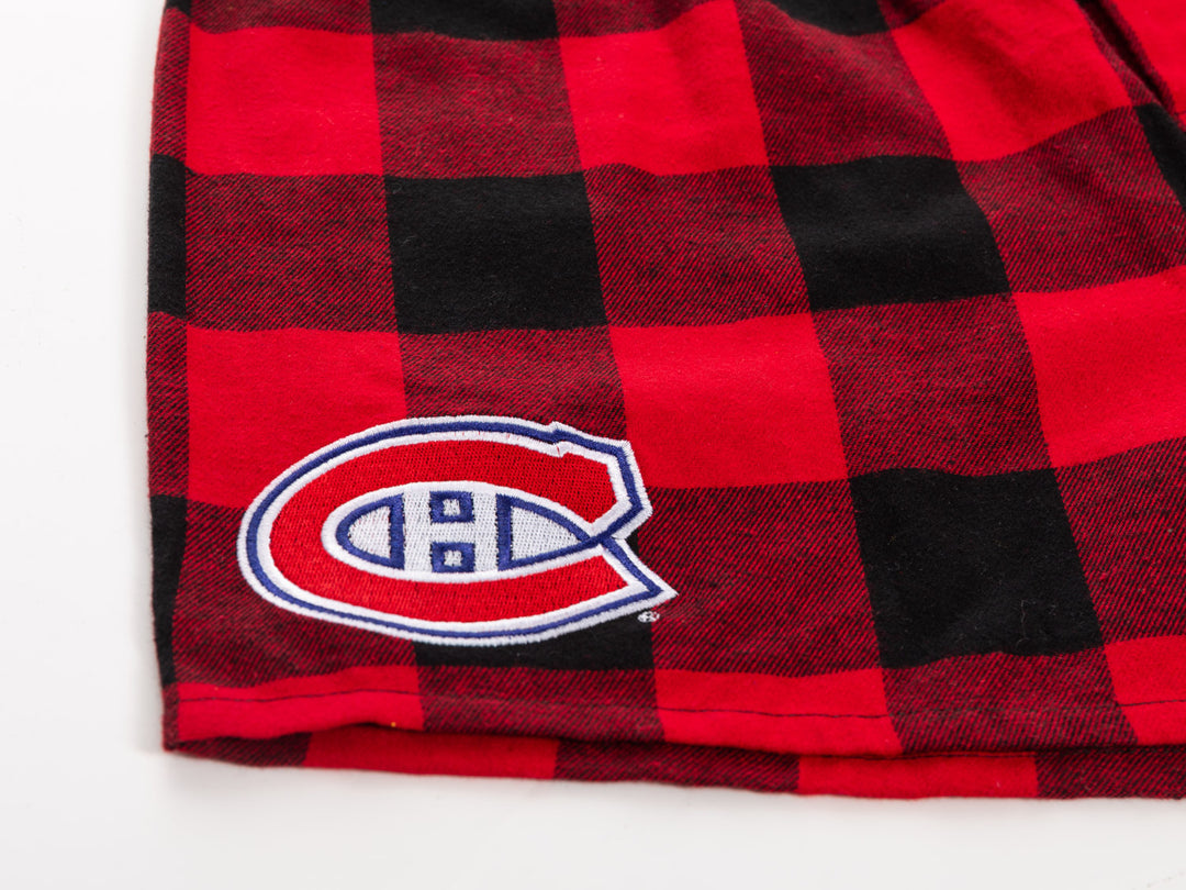 NHL Licensed Montreal Canadiens Buffalo Plaid Flannel Boxers -2pack