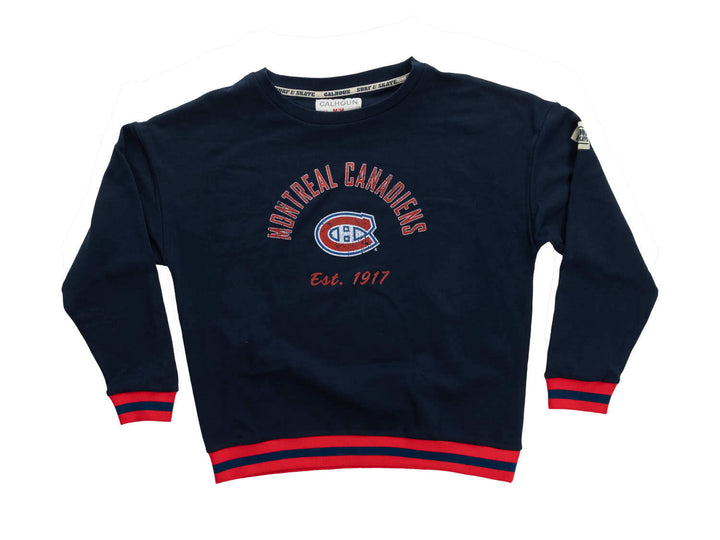 NHL Ladies' Vintage Stripe Montreal Canadiens Crewneck fleece