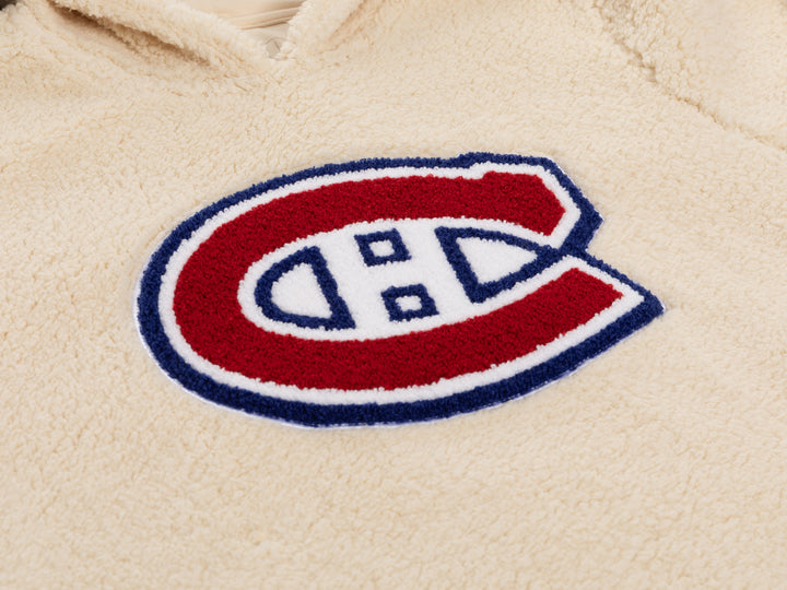 Montreal Canadians Ladies Sherpa Hoodie with Premium Chenille Logo