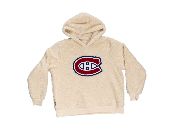 Montreal Canadians Ladies Sherpa Hoodie with Premium Chenille Logo