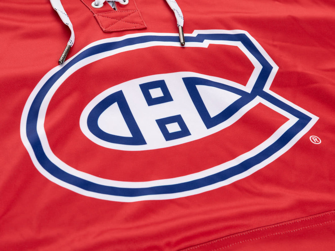 Official NHL licensed Montreal Canadiens Hockey Lace Hoodie
