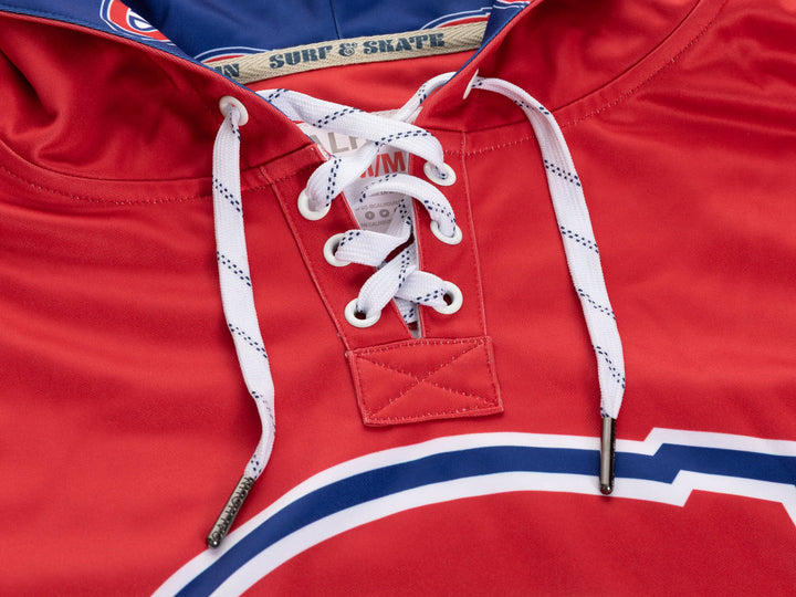 Official NHL licensed Montreal Canadiens Hockey Lace Hoodie