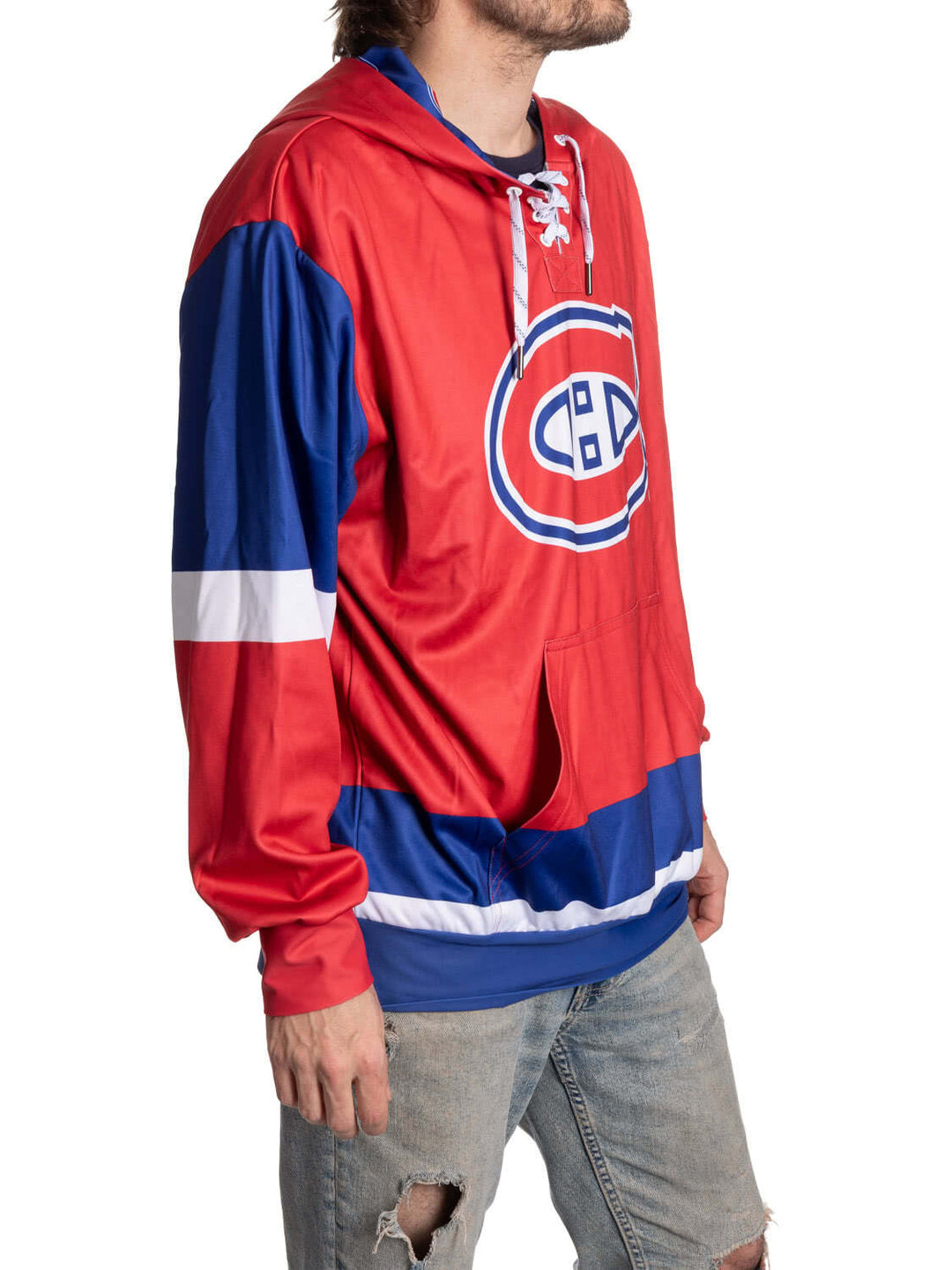 Official NHL licensed Montreal Canadiens Hockey Lace Hoodie