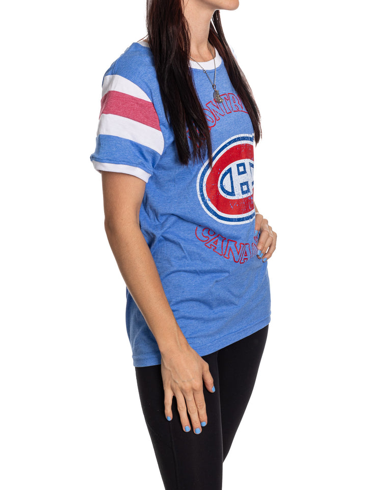 Montreal Canadiens Ladies Loose Fit Varsity Style Retro Lounge T-Shirt