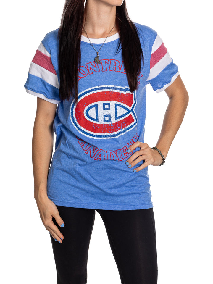 Montreal Canadiens Ladies Loose Fit Varsity Style Retro Lounge T-Shirt