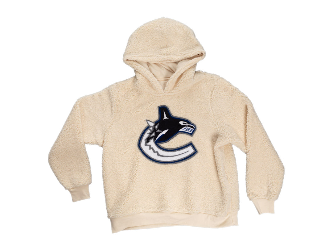 Vancouver Canucks Ladies Sherpa Hoodie with Premium Chenille Logo