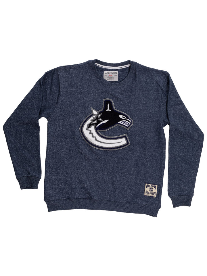 Vancouver Canucks NHL Unisex Cabin Crew Neck Sweater with chenille logo