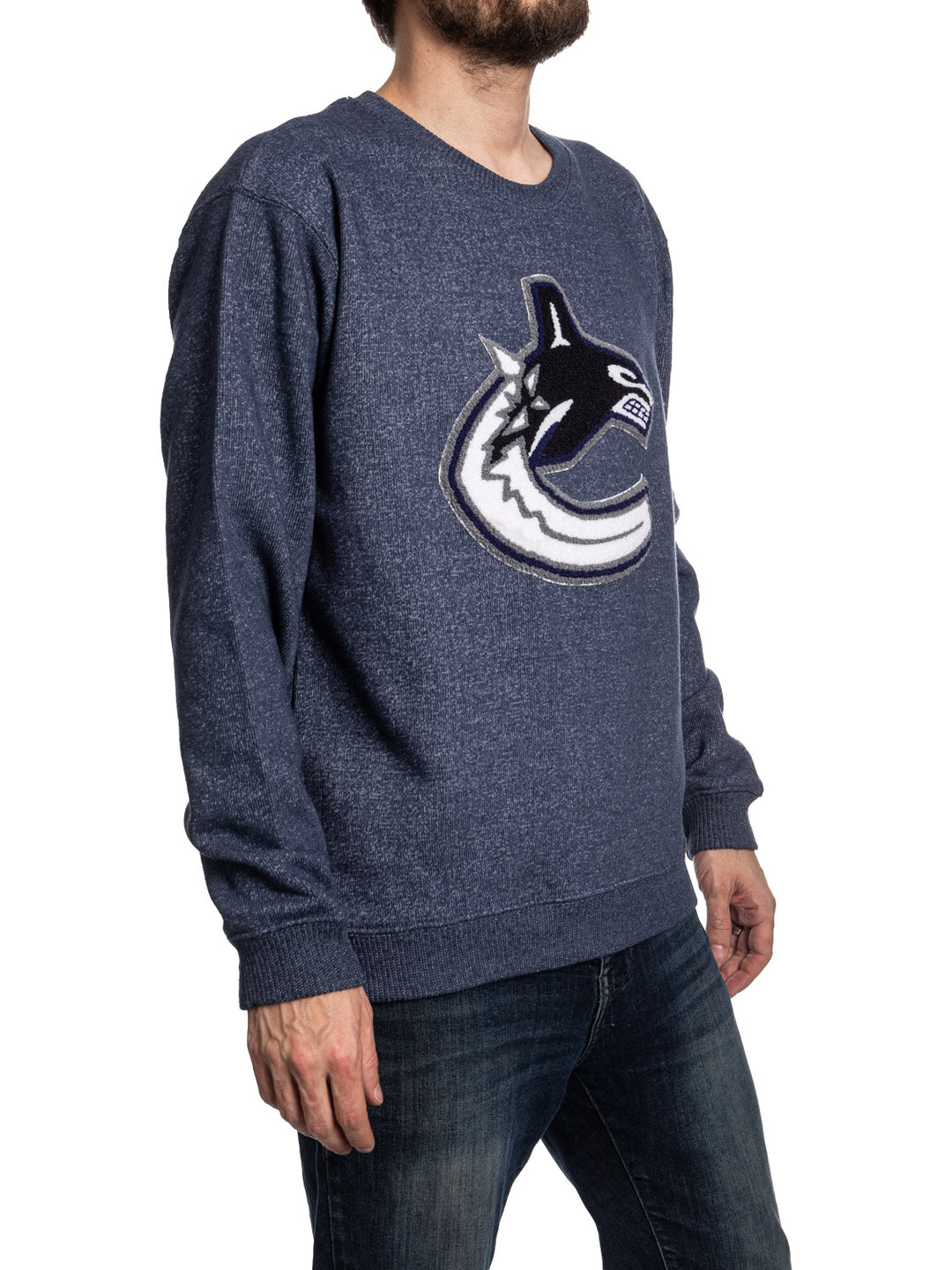 Vancouver Canucks NHL Unisex Cabin Crew Neck Sweater with chenille logo