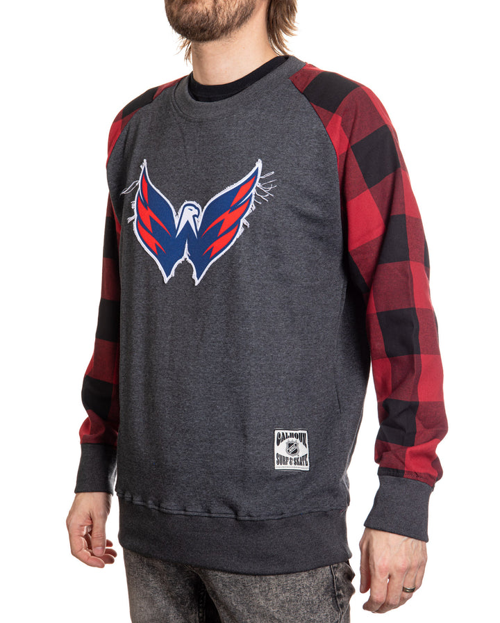 Licensed NHL Washington Capitals Buffalo Plaid sweatshirt