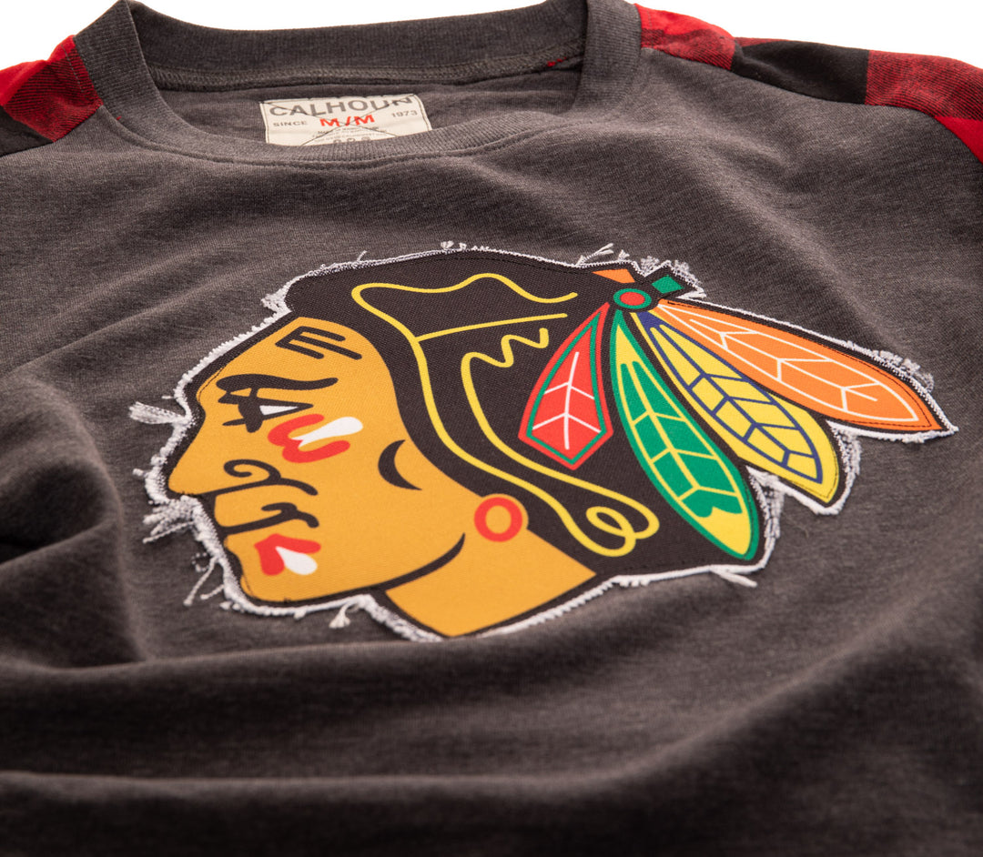 Licensed NHL Chicago Blackhawks Buffalo Plaid sweatshirt