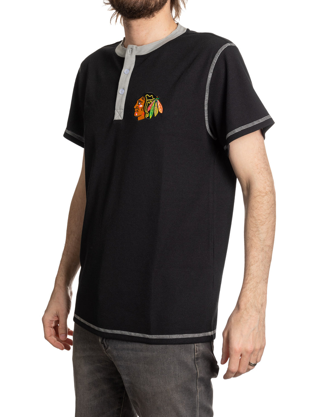 Chicago Blackhawks Waffle Henley Shirt