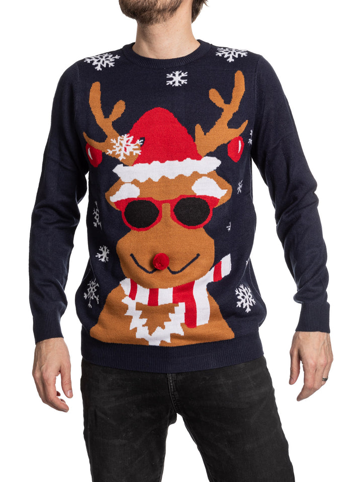 Cool Reindeer Ugly Christmas Sweater