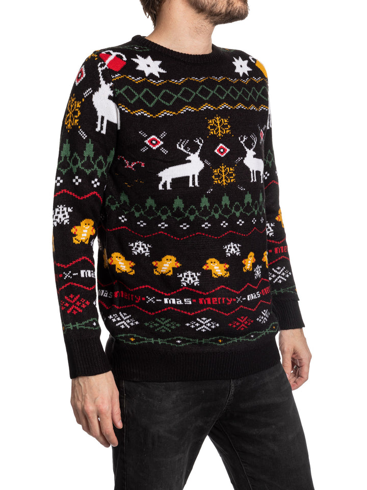 Gingerbread print Ugly Christmas Sweater