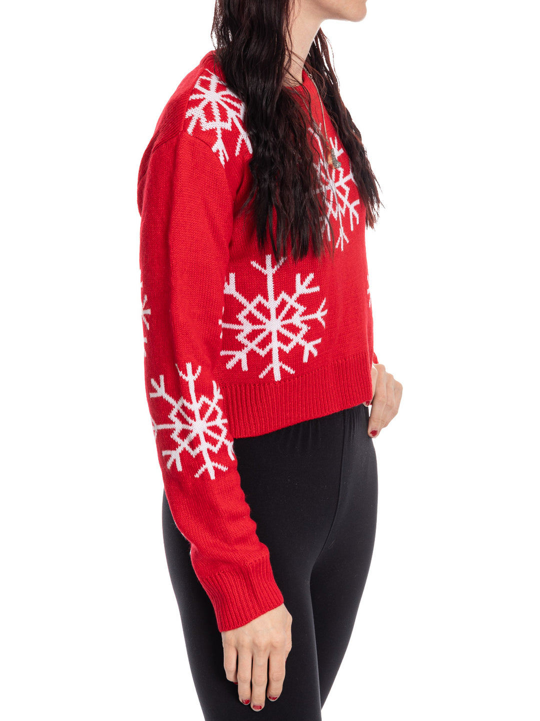 Snowflake Holiday Cropped Sweater