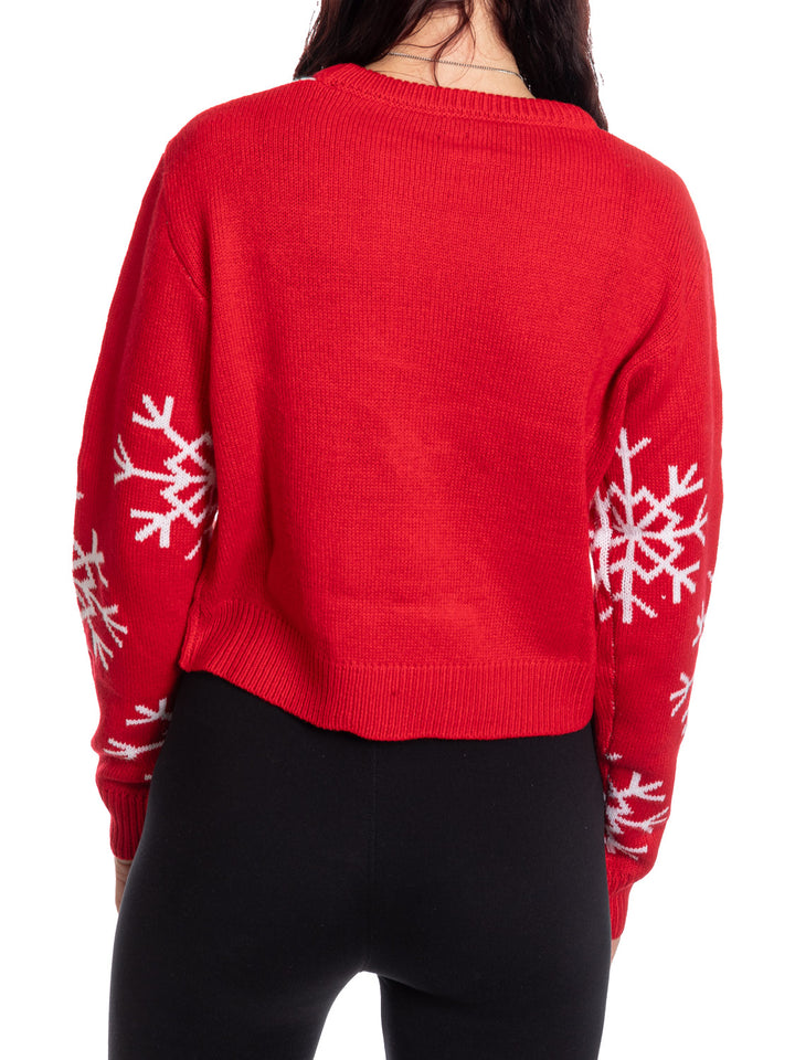 Snowflake Holiday Cropped Sweater