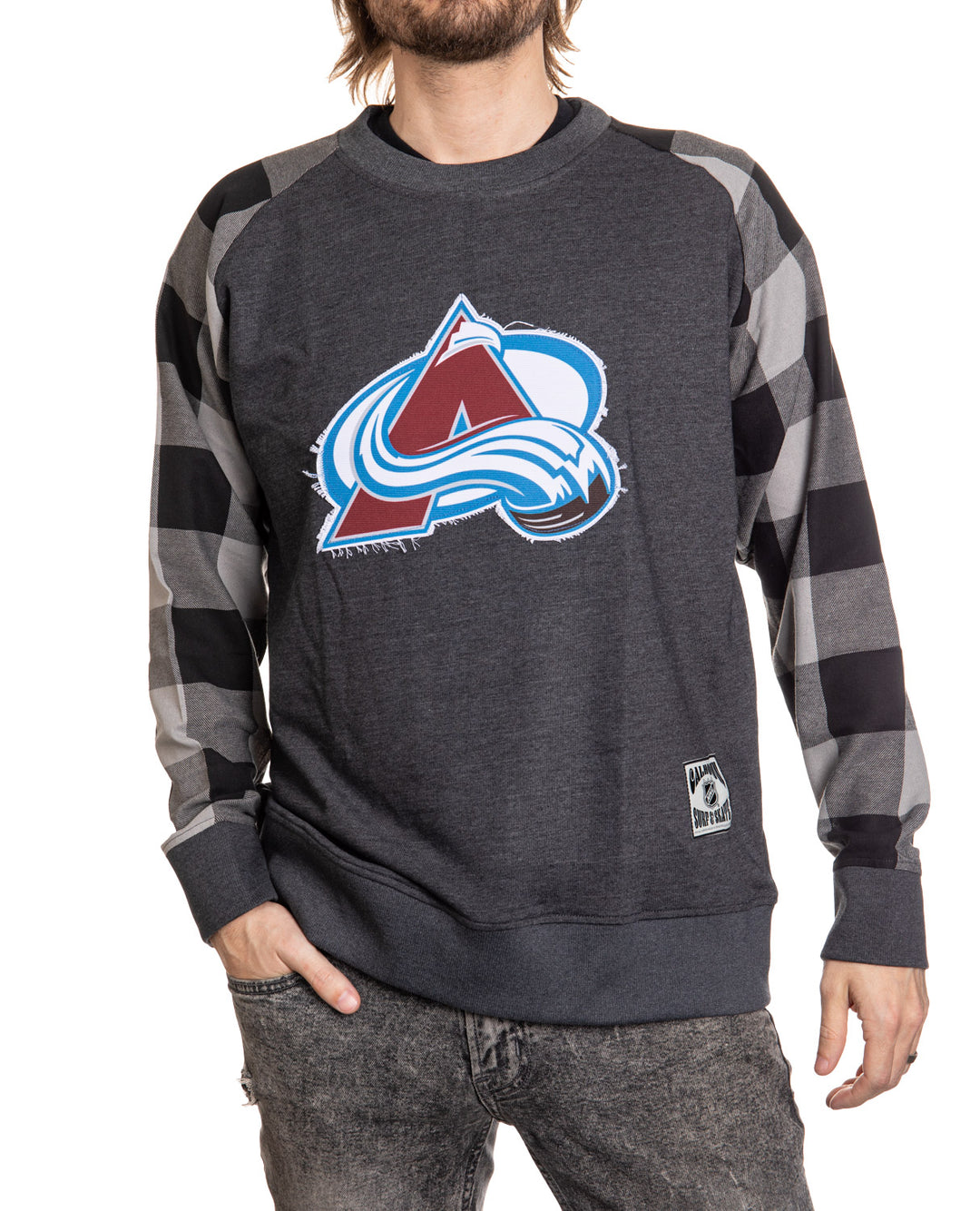 Licensed NHL Colorado Avalanche Buffalo Plaid sweatshirt