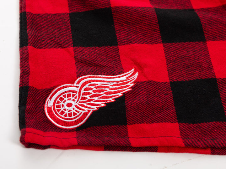 NHL Licensed Detroit Red Wings Buffalo Plaid Flannel Boxers -2 pack