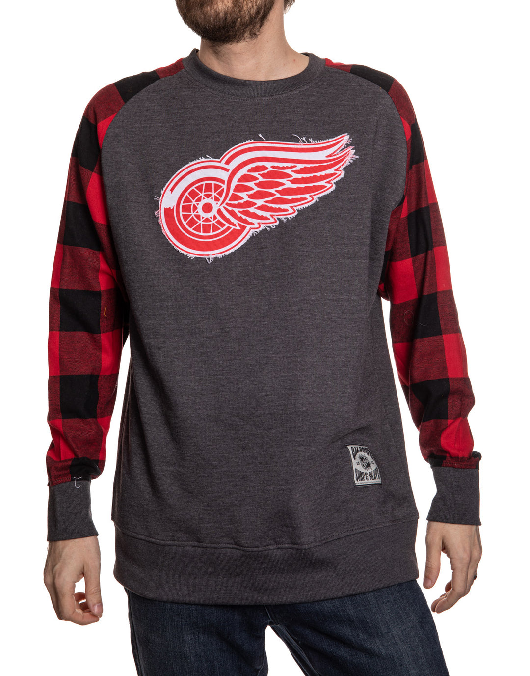 Licensed NHL Detroit Red Wings Buffalo Plaid sweatshirt
