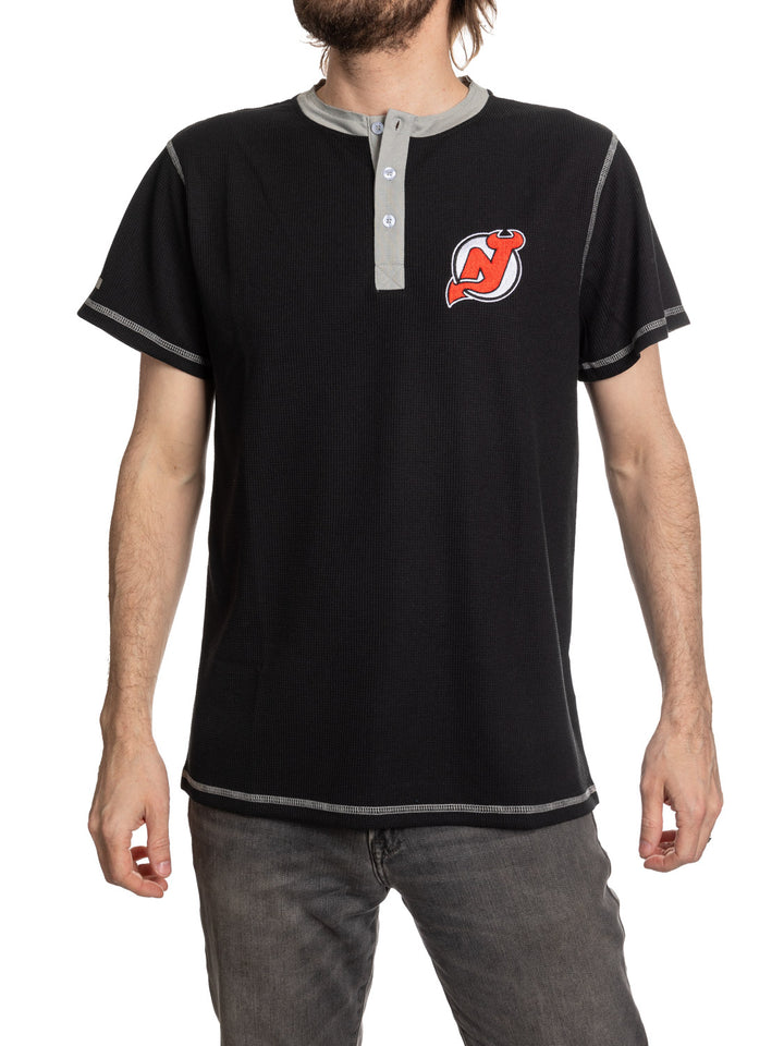 New Jersey Devils Waffle Henley Shirt