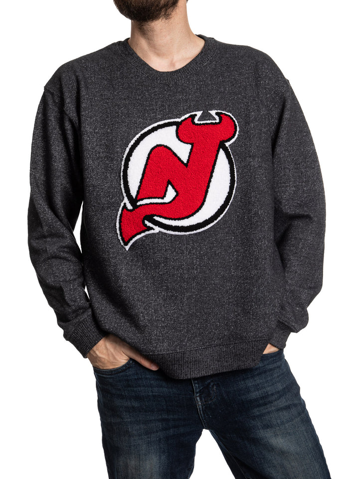 New Jersey Devils NHL Unisex Cabin Crew Neck Sweater with Chenille logo