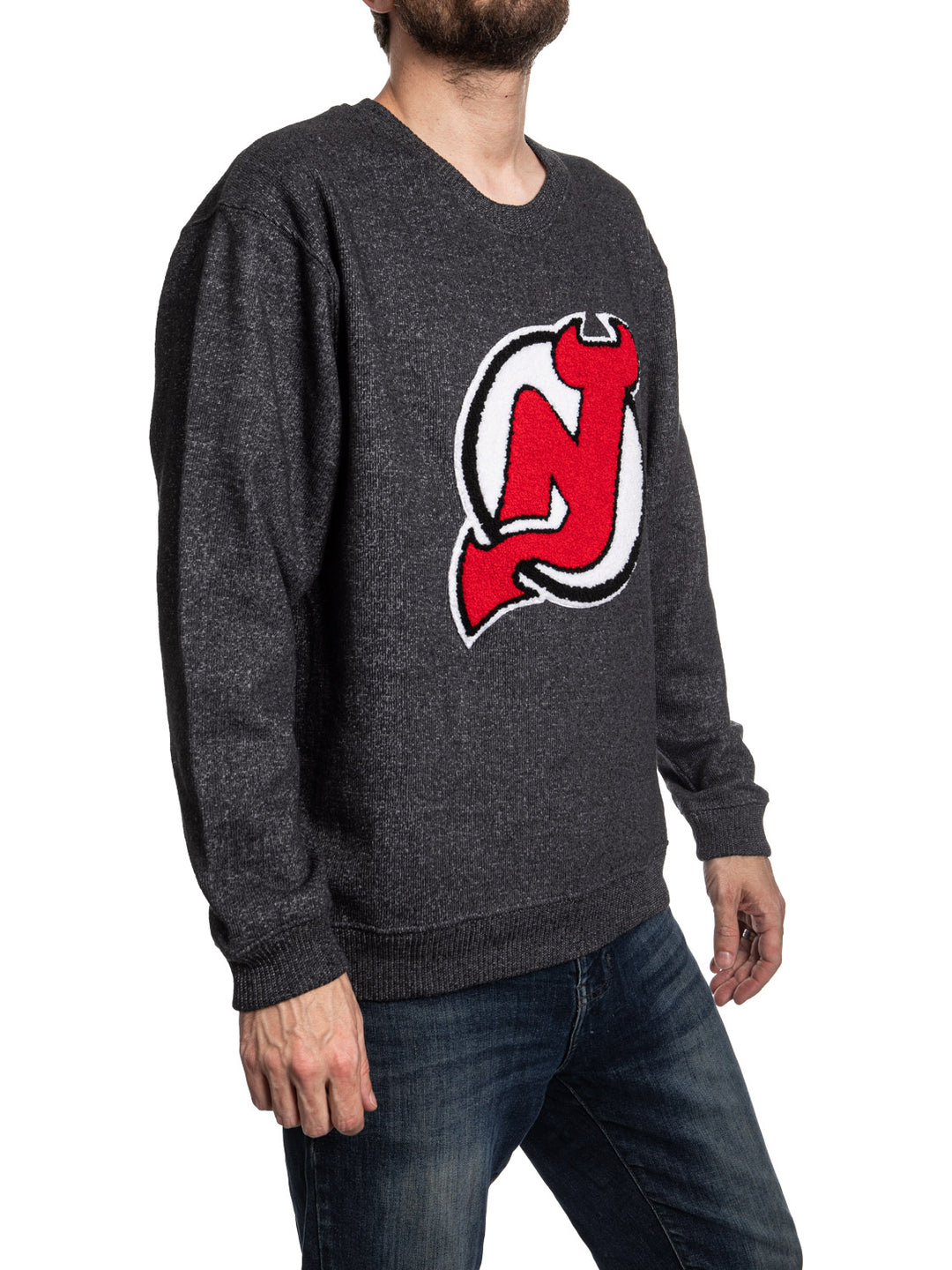 New Jersey Devils NHL Unisex Cabin Crew Neck Sweater with Chenille logo