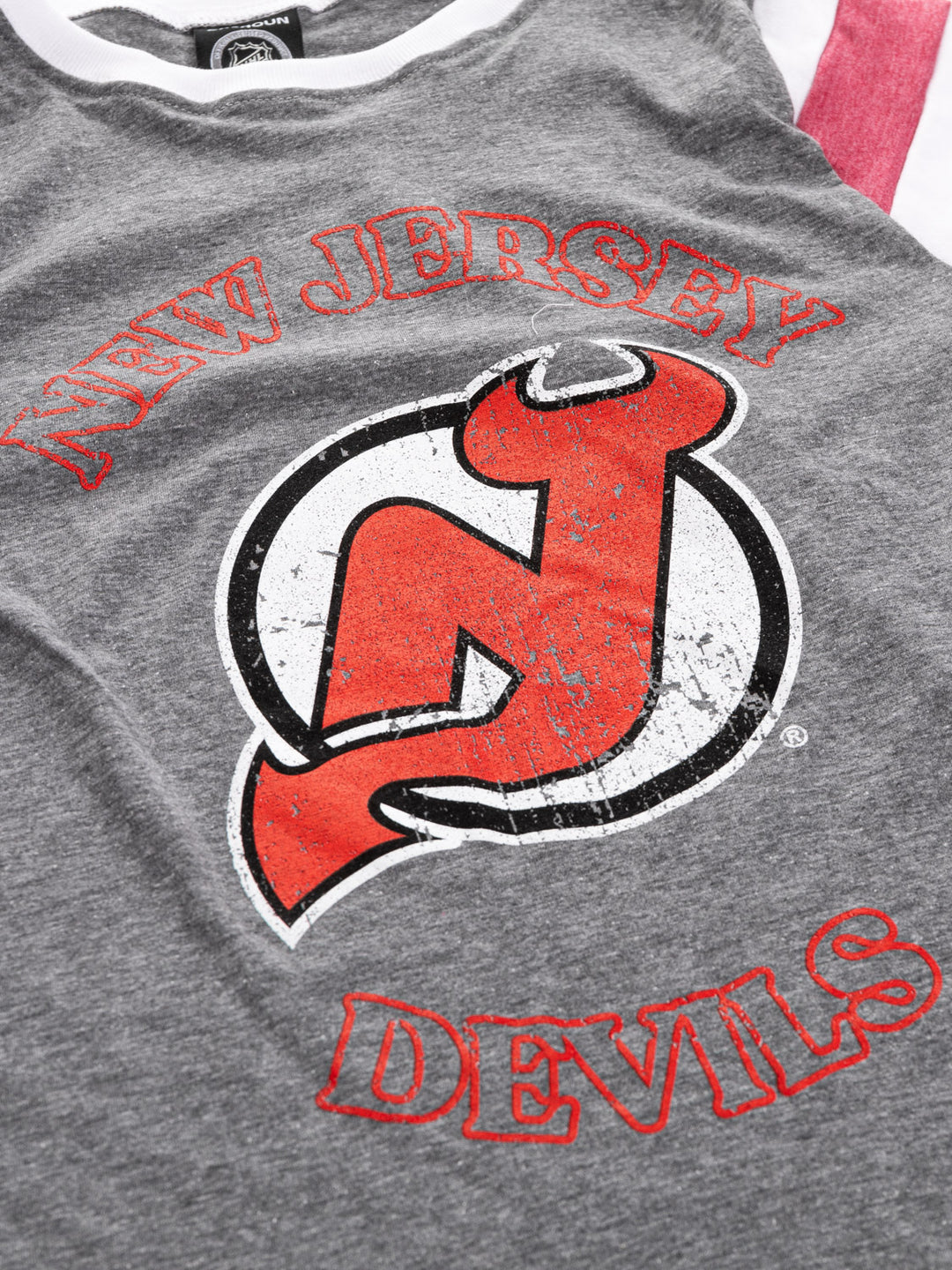 New Jersey Devils Ladies Loose Fit Varsity Style Retro Lounge T-Shirt