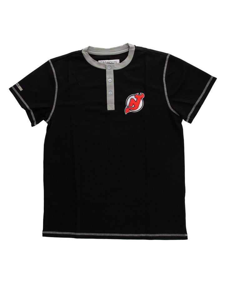 New Jersey Devils Waffle Henley Shirt