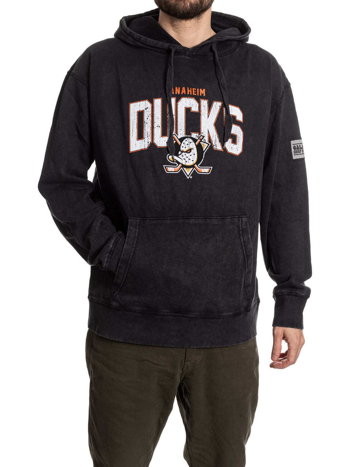 Official NHL licensed Anaheim Ducks Unisex Acid Wash Hoodie