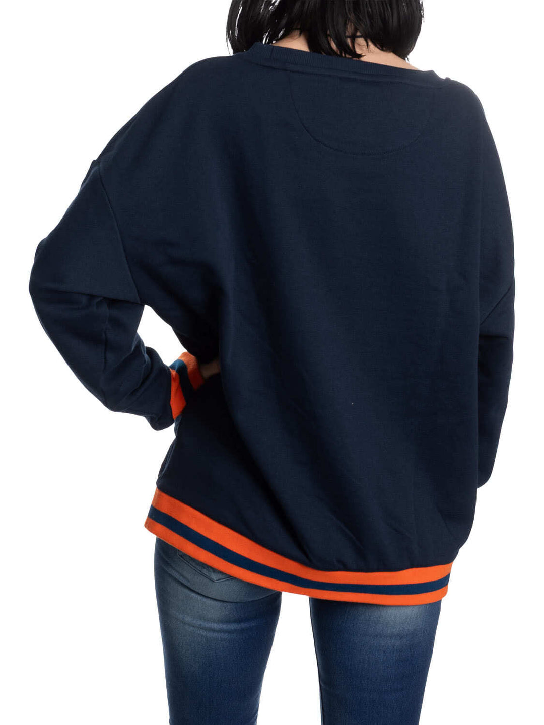 NHL Ladies' Vintage Stripe Edmonton Oilers Crewneck fleece