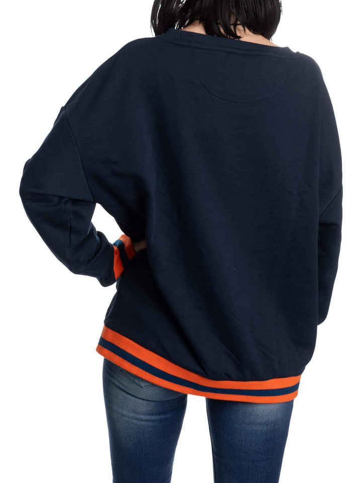 NHL Ladies' Vintage Stripe Edmonton Oilers Crewneck fleece