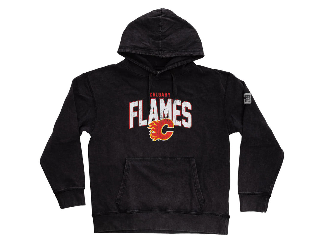 Official NHL licensed Calgary Flames Unisex Acid Wash Hoodie