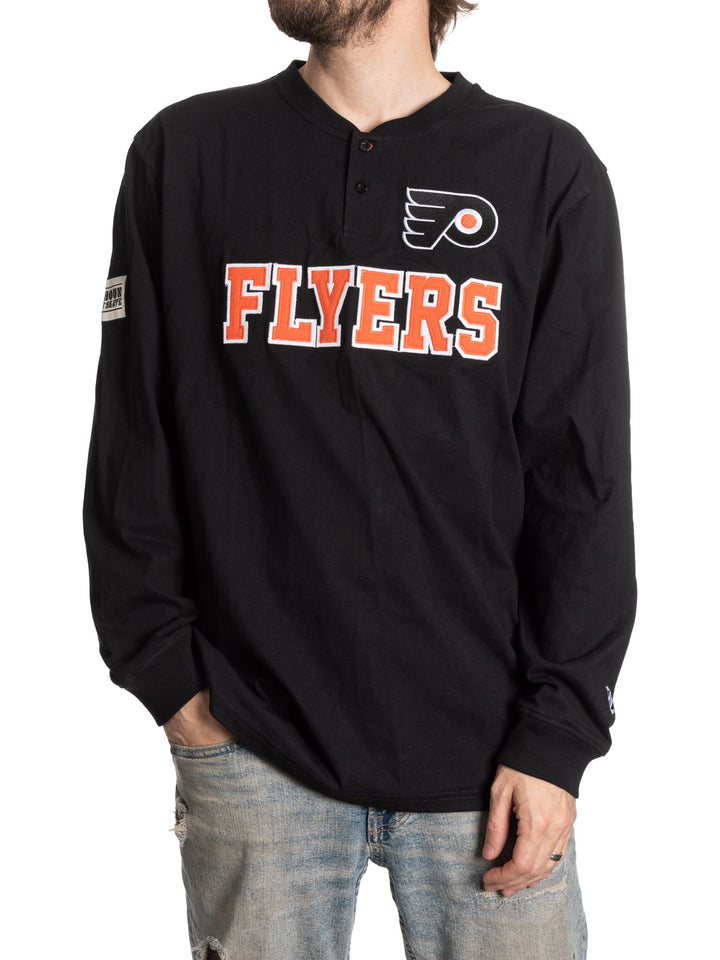 Official Licensed NHL Philadelphia Flyers Long Sleeve Henley-Presale