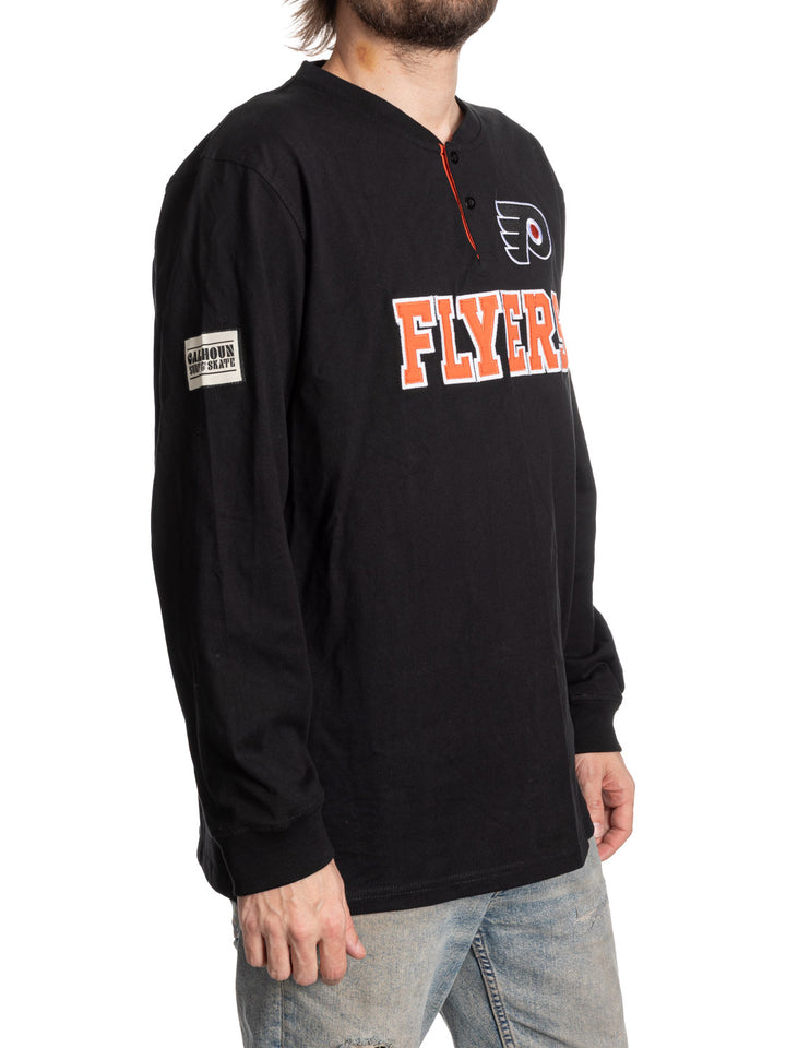 Official Licensed NHL Philadelphia Flyers Long Sleeve Henley-Presale