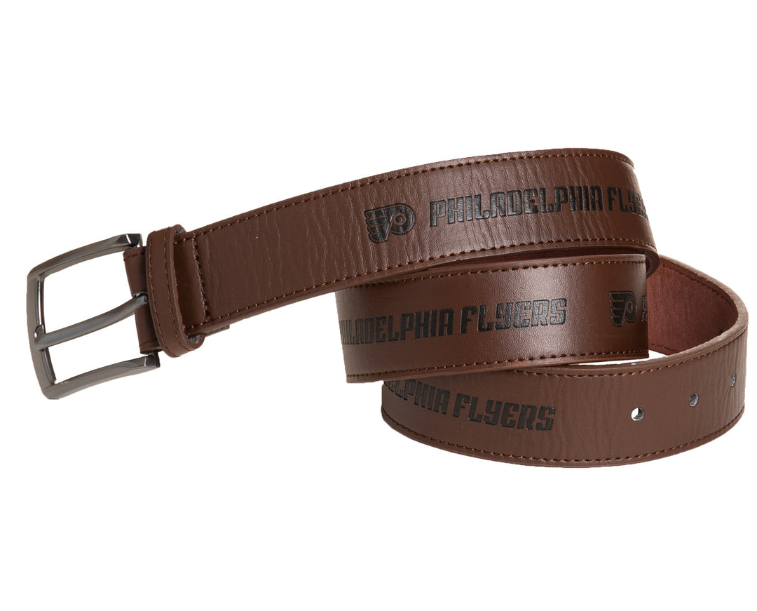 Official NHL Licensed Philadelphia Flyers faux leather belt