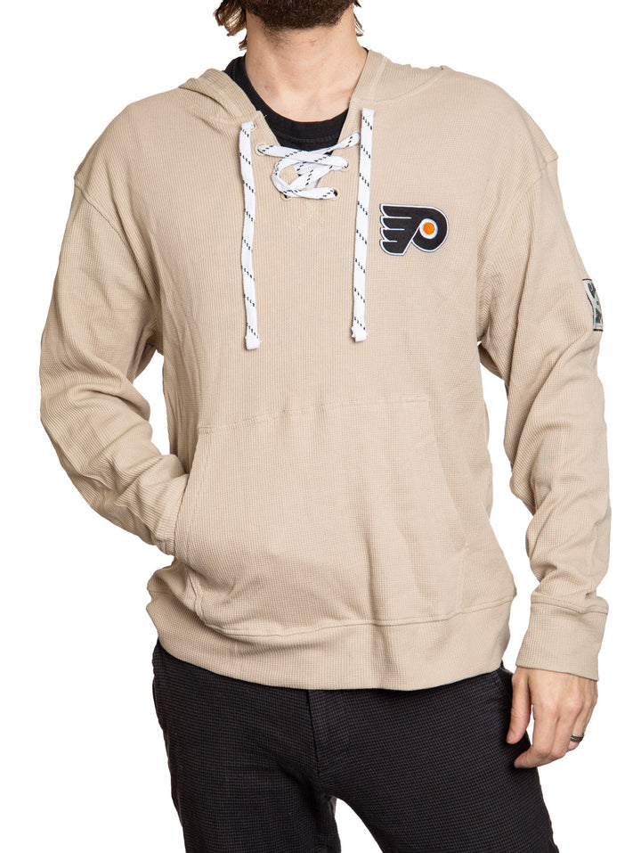 NHL licensed Philadelphia Flyers Waffle Texture Hockey Lace Hoodie