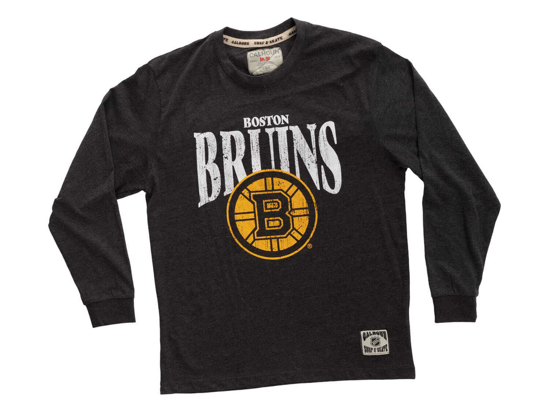 Official NHL Licensed Boston Bruins Vintage Wash Long Sleeve Shirt