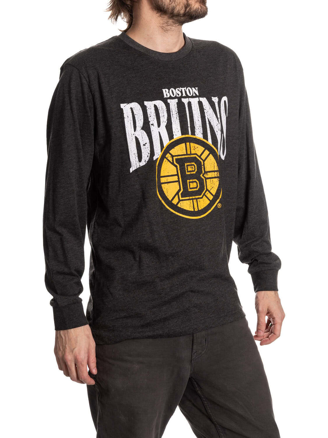 Official NHL Licensed Boston Bruins Vintage Wash Long Sleeve Shirt