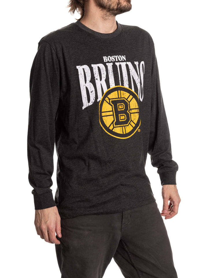 Official NHL Licensed Boston Bruins Vintage Wash Long Sleeve Shirt