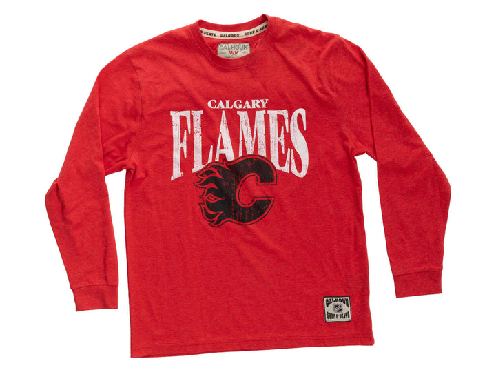 Official NHL Licensed Calgary Flames Vintage Wash Long Sleeve Shirt
